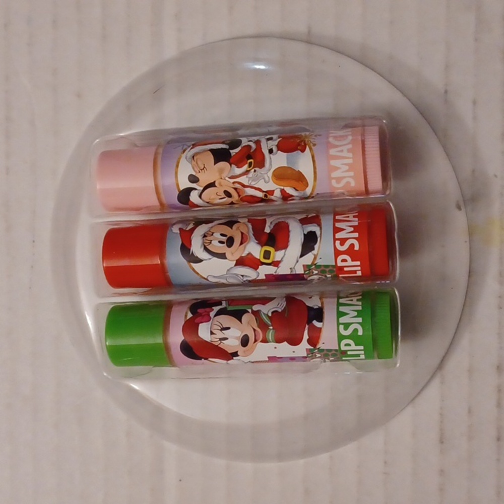 4/$30 New Christmas Minnie Mouse Lip Smackers - Set of 3